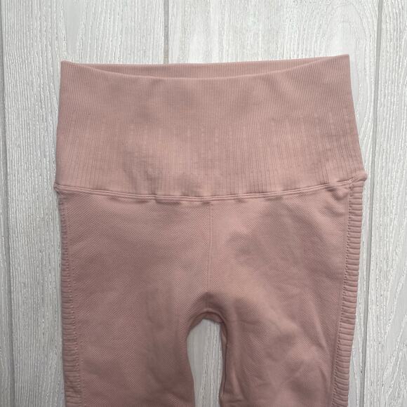A For Avocado Women's Soft Rose Pink Textured Braided High Waist Air Leggings XS - Picture 10 of 12